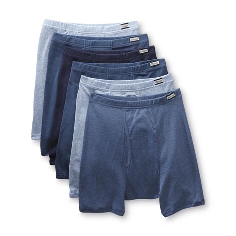 Hanes Mens Boxer Briefs 6 Pack Dyed Assorted