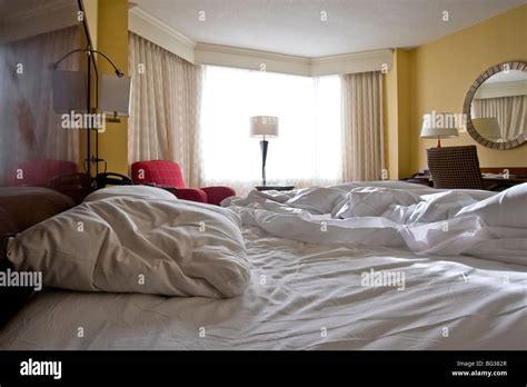 Slept In Messy Bed In Hotel Room Washington Dc Usa Stock Photo Alamy