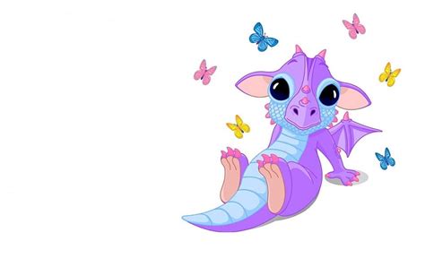 Baby Dragon Wings Dragon Baby Card Cute Butterfly Purple Child