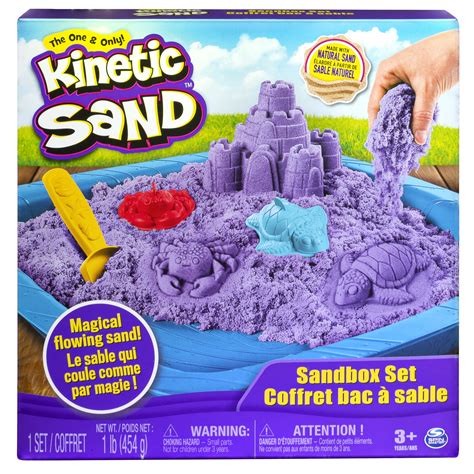 Kinetic Sand Sandbox Playset With 1lb Of Purple Kinetic Sand And 3