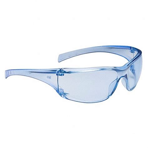 3m safety glasses anti scratch no foam lining wraparound frame frameless blue blue blue