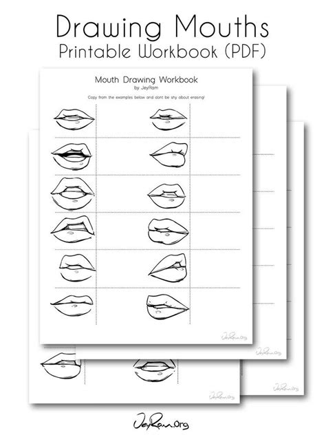 With this method, you can draw all types of lips how to draw lips, step by step, drawing guide, by dawn. Mouth & Lips Workbook (PDF) - JeyRam Art | Lips drawing ...