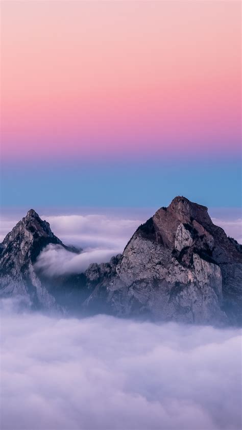 2160x3840 Twin Peaks Mountains In Clouds 4k Sony Xperia Xxzz5 Premium