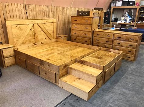 You Can Get A Wooden Kingsize Bed With An Extra Bed At The End For Your
