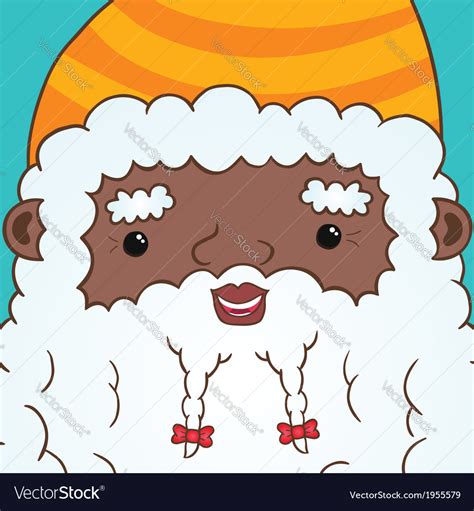 African American Santa Claus With Ribbon Vector Image