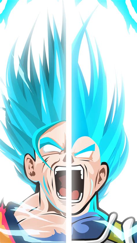 Super Saiyan Goku And Vegeta Blue Iphone Wallpaper