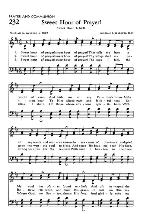 The Hymnal Of The Evangelical United Brethren Church 232 Sweet Hour Of