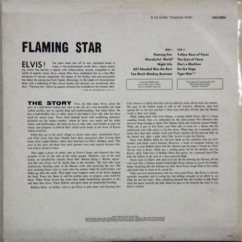 Elvis Sings Flaming Star Just For The Record