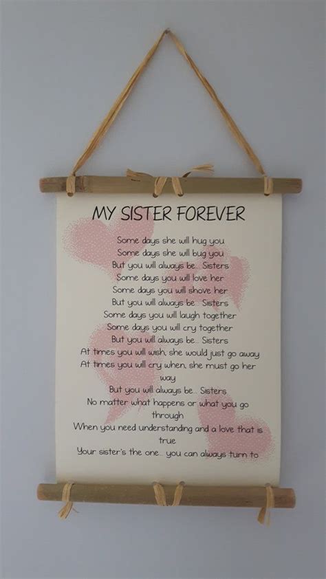 Your sister has been with you from childhood to adulthood, so she deserves something exceptional on her wedding day! Personalized Sister poem print, Moving away gift sister ...