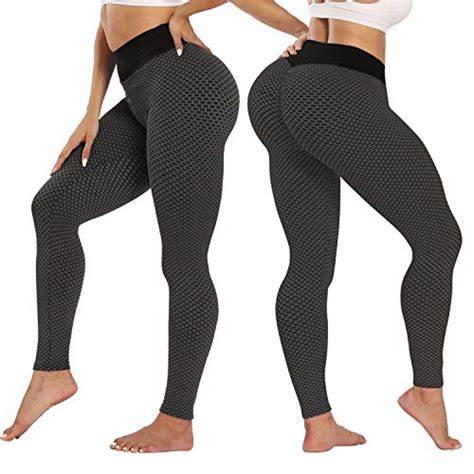 Foxwish Womens High Waist Yoga Pants Scrunch Ruched Butt Lifting Stretchy Skinny Leggings Tights