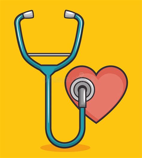 Heart With Stethoscope Design Stock Vector Illustration Of Listen
