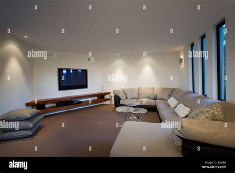 Luxury Interior Design Tv Room Stock Photo Alamy