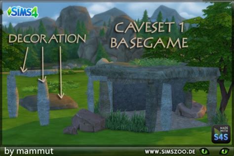 Blackys Sims 4 Zoo Cave Set 1 By Mammut • Sims 4 Downloads
