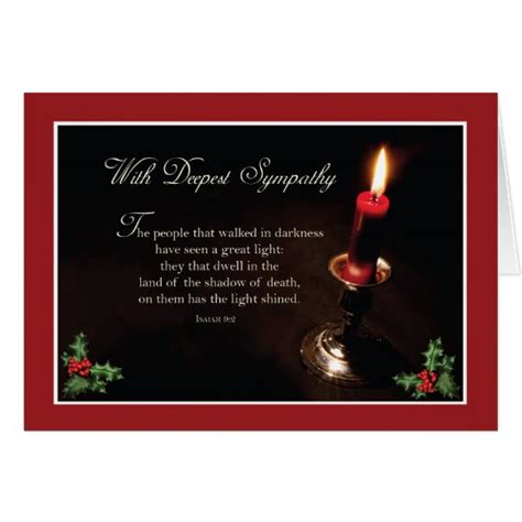 Sympathy At Christmas Religious Lighted Candle Card