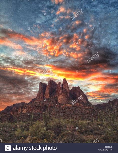 Superstition Mountains Arizona Clouds Hi Res Stock Photography And