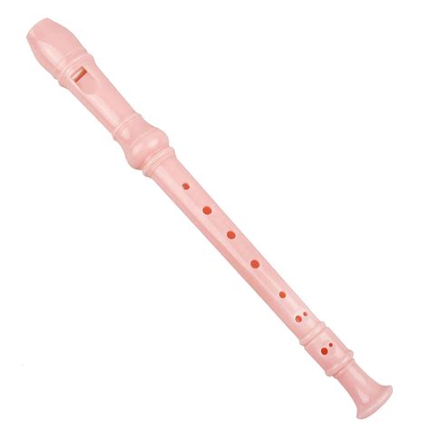 8 Holes Soprano Recorder Flute Woodwind Instrument Pink For Student