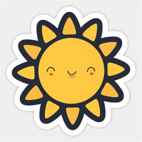 Kawaii Happy Sun T Shirt Sun Sticker Teepublic