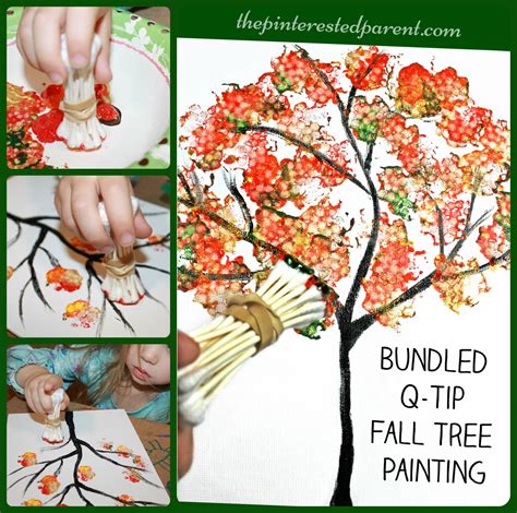 Bundled Q-Tip Autumn Tree - The Pinterested Parent