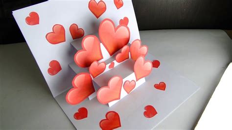 Diy Pop Up Card Heart Card For Valentines Day