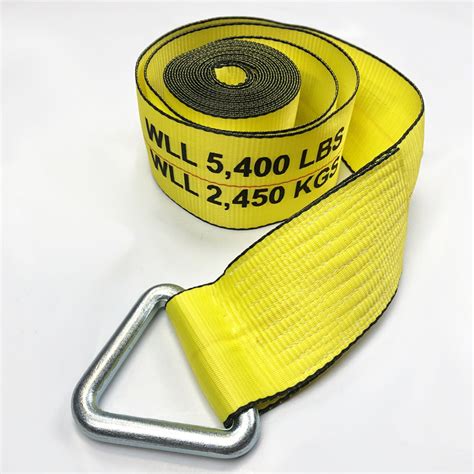 4 Inch X 20 Feet Polyester Winch Strap With D Ring Wesco Industries
