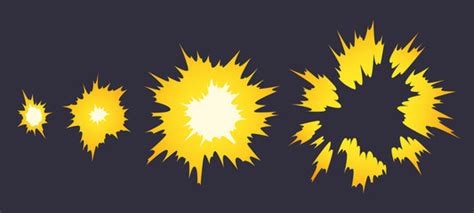 Cartoon Explosion Animation Frames For Game Boom Storyboard Comics