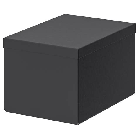 TJENA Storage box with lid - black - IKEA