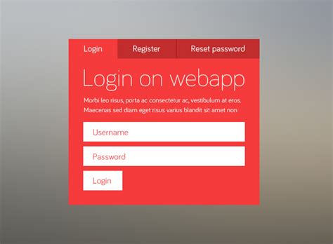 Download Free Login Form Psd File Freeimages