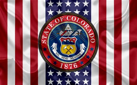 Download Wallpapers Colorado Usa 4k American State Seal Of Colorado