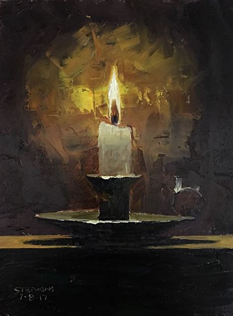 Craig Stephens Oil Candle Candle Art Painting Still Life Art
