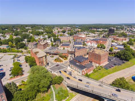 Woonsocket Downtown Aerial View Rhode Island Usa Stock Image Image