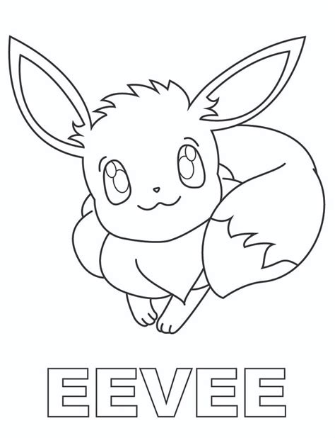 Cute Eevee Coloring Page Free Printable Coloring Pages For Kids