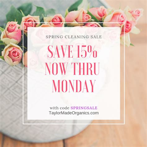 Spring Cleaning Sale Taylor Made Organics