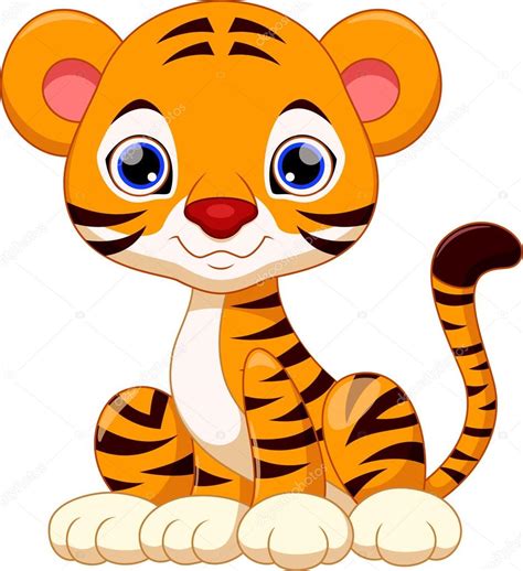 Lindo Tigre De Dibujos Animados Vector Gr Fico Vectorial Irwanjos