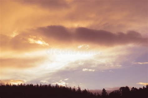 Golden Twilight Cloud Sunset Sky Stock Image Image Of Background