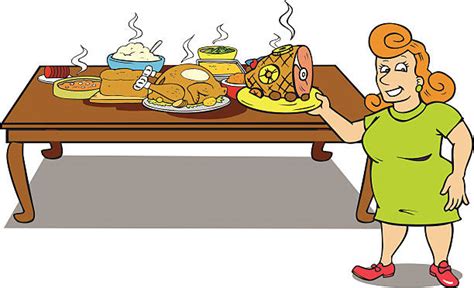 Best Thanksgiving Dinner Table Illustrations Royalty Free Vector