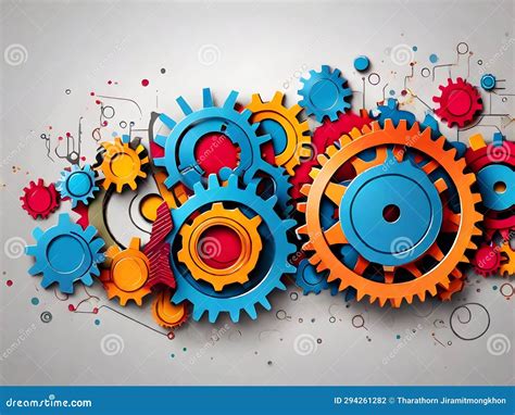 Mechanics of Success: Tech Cogs Banner Background Stock Illustration