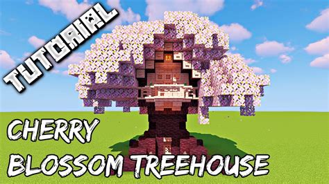 Cherry Blossom Treehouse Minecraft Tutorial Youtube