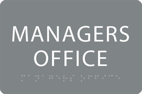 Managers Office Ada Sign With Braille