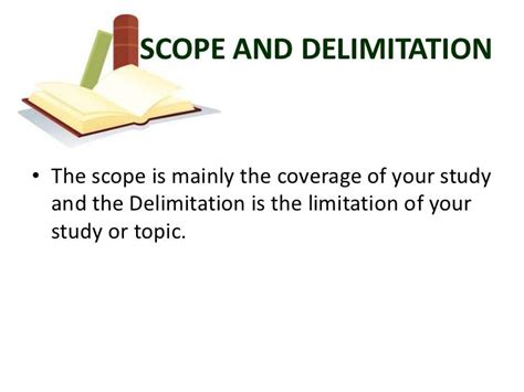 True, accurate research is meant to be unbiased to offer an accurate representation of a certain group or groups of data. SCOPE AND DELIMITATION• The scope is mainly the coverage ...