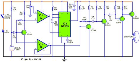 Ultrasonic Distance Detector Sonar Ranging System Schematic Design
