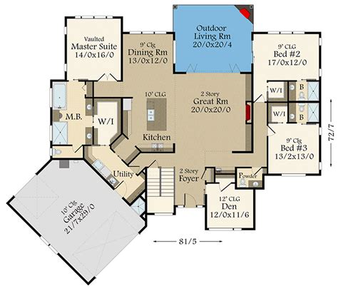House Plans Open Concept One Story House Plans
