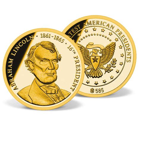 Abraham Lincoln Commemorative Gold Coin Solid Gold