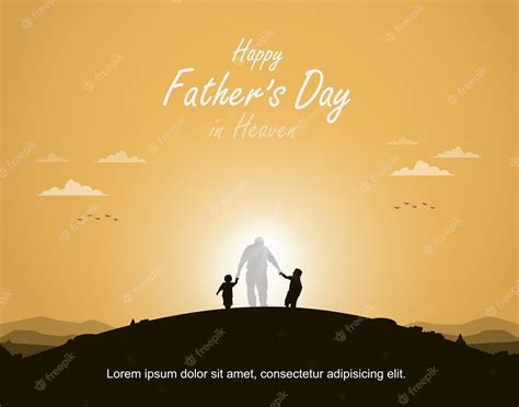 Premium Vector | Happy father's day in heaven with gold background