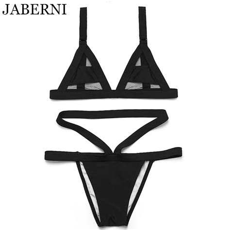 Jaberni Bikini 2018 Bandage Swimsuit Mesh Bikini Set Swimwear Sexy Micro Swimsuit Brazilian