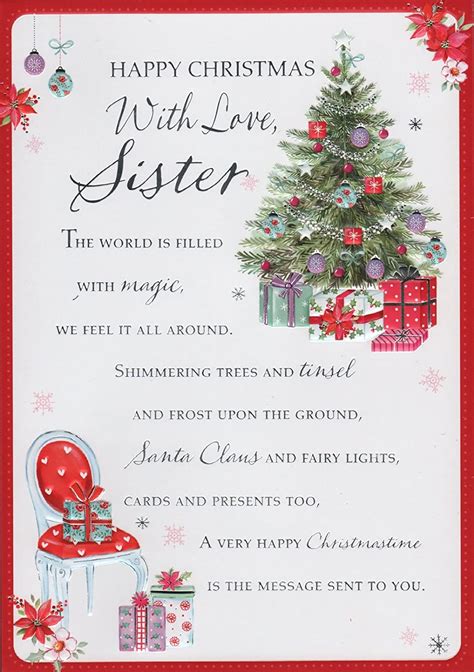 sister xmas card happy christmas with love sister card great quality card uk