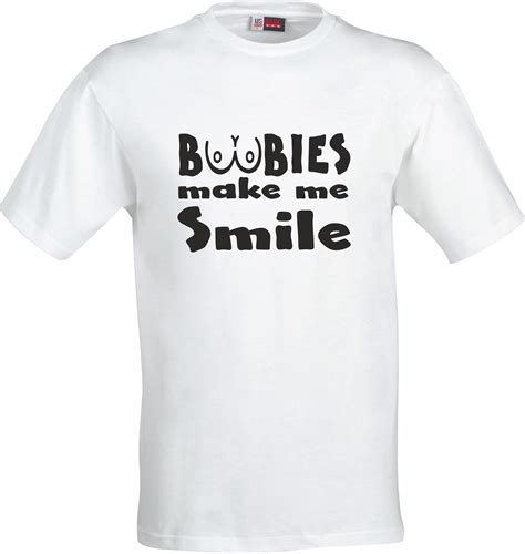 Boobies Make Me Smile Funny Humour Adult Cotton T Shirt Etsy