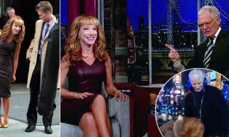 comedian kathy griffin goes on david letterman wearing a spray on dress to say she won t