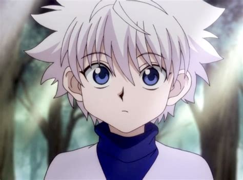 Hunter Anime Character With White Hair And Blue Eyes