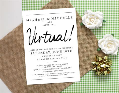 Virtual Wedding Invitation / Online Wedding Invitation | Etsy