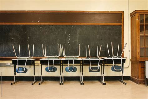 Empty School Classroom With Chair And Desks By Stocksy Contributor